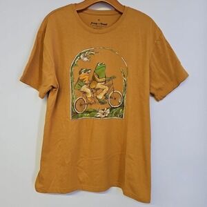 Frog and Toad Men's Mustard T Shirt With Frog Graphic Size M Casual